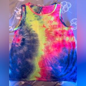 Tie Dye Tank Top with open back detail